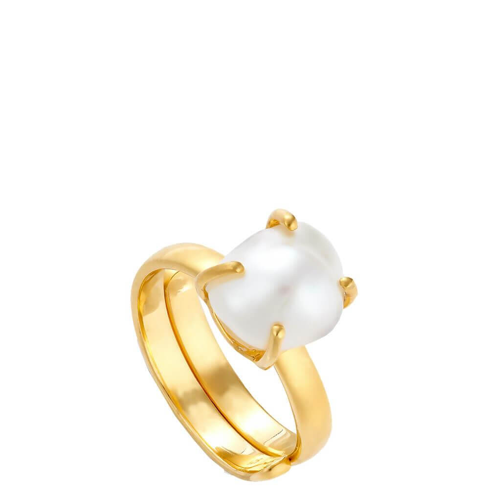 SVP Veta White Baroque Pearl Gold Vermeil Adjustable Ring